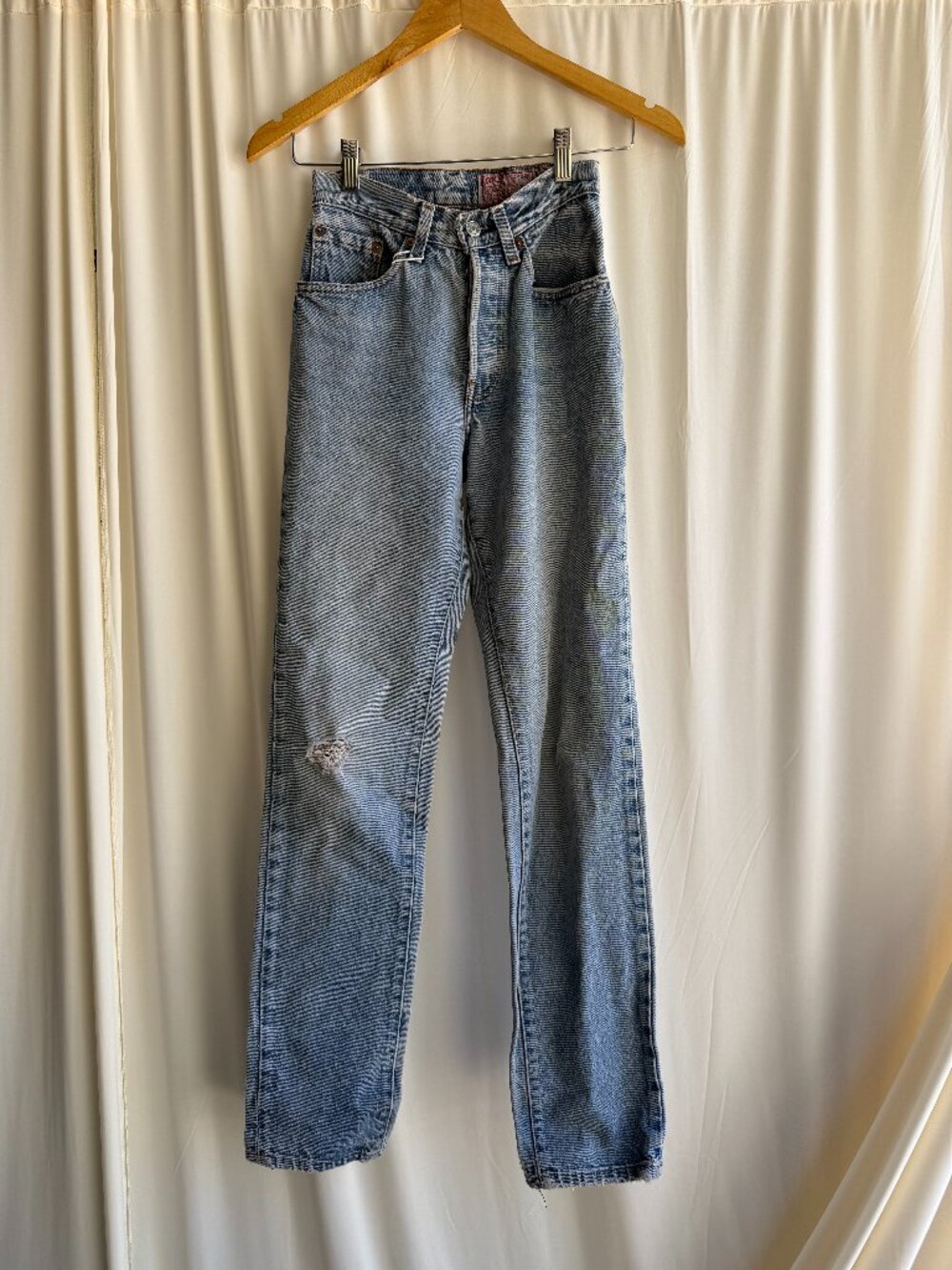 Vintage Levi's 501 Jeans | 22" Waist | High Rise Straight Leg | Light Wash Denim